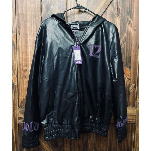 dcpl Vegan Leather Streetwear Jacket Black Men’s Size M - Picture 3 of 8